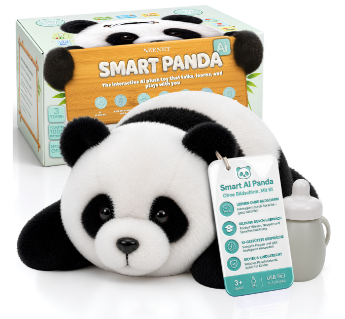 Smart Panda AI – Interaktives KI-Kuscheltier für Kinder ab 3 Jahren