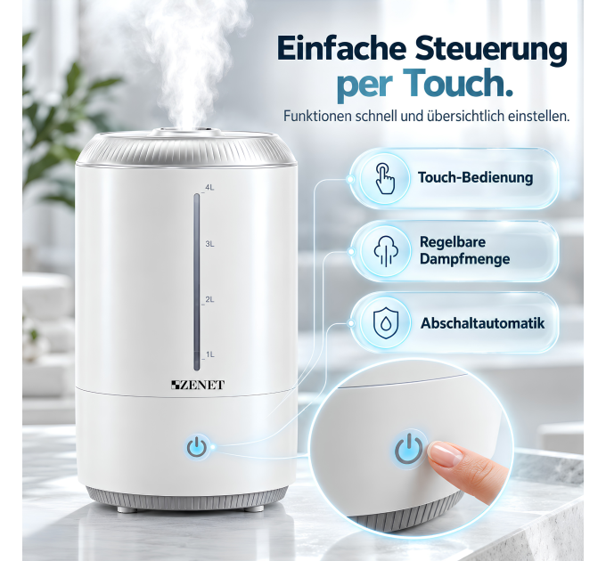 Humidificateur d’air ZENET ZET-416 avec fonction arôme