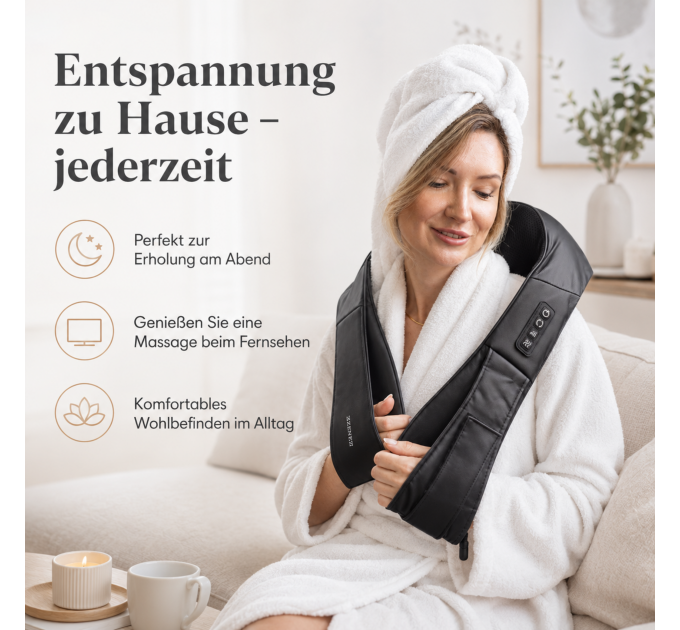 ZENET ZET-758 Shiatsu Nackenmassagegerät mit Infrarot Wärme für Nacken, Schultern und Rücken