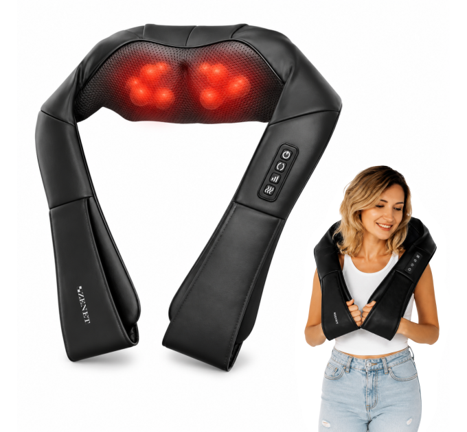 ZENET ZET-758 Shiatsu Nackenmassagegerät mit Infrarot Wärme für Nacken, Schultern und Rücken