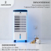 Climatiseur Mobile Zenet ZET-483 – 3 en 1 : Rafraîchisseur d'air, Humidificateur et Purificateur d'air, Sans évacuation