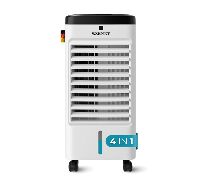 Climatiseur Mobile Zenet ZET-483 – 3 en 1 : Rafraîchisseur d'air, Humidificateur et Purificateur d'air, Sans évacuation