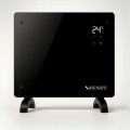 Zenet ZET-523 schwarzer Glas-Konvektor, Heizpaneel, 1000W | Schwarzes Glasheizpaneel mit Fernbedienung