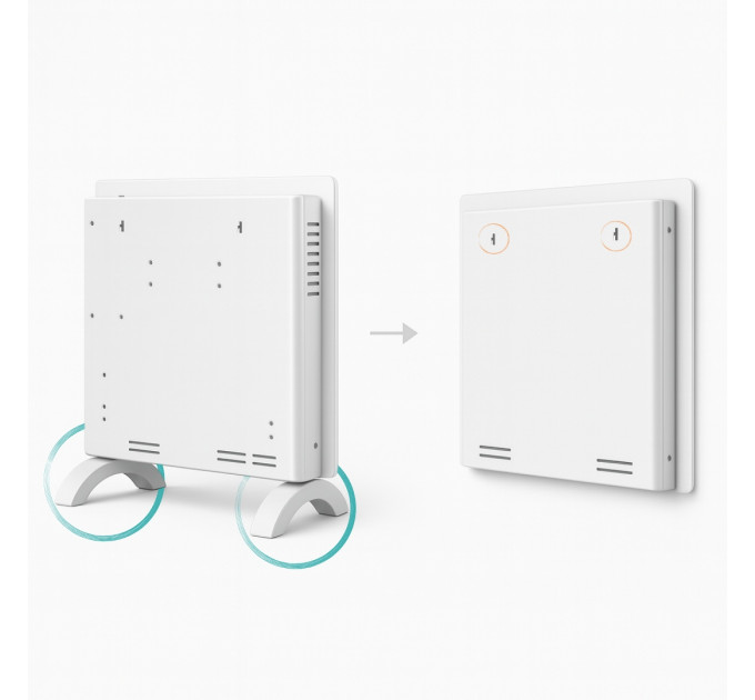  Zenet ZET-526 weißer Glas-Elektrokonvektor, Heizpanel 1500W | Weißes Glas-Heizpanel mit Fernbedienung