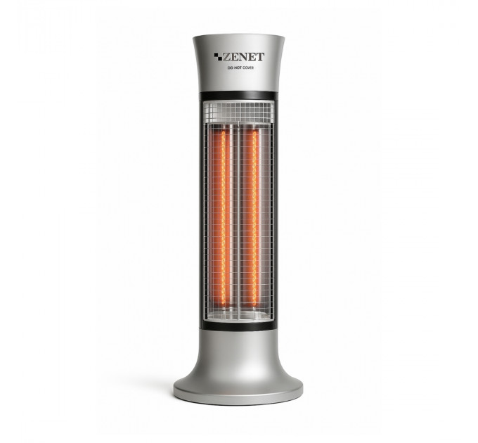 Infrarot-Heizstrahler ZENET ZET-516, silber, 1000W | Energieeffiziente und sichere Heizung mit IP24-Schutz