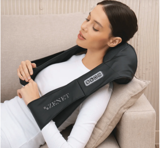 Shiatsu Nackenmassagegerät und rückenmassagegerät mit wärmefunktion - ZENET-758, 3D-shiatsu rücken- schulter- und nackenmassagegerät