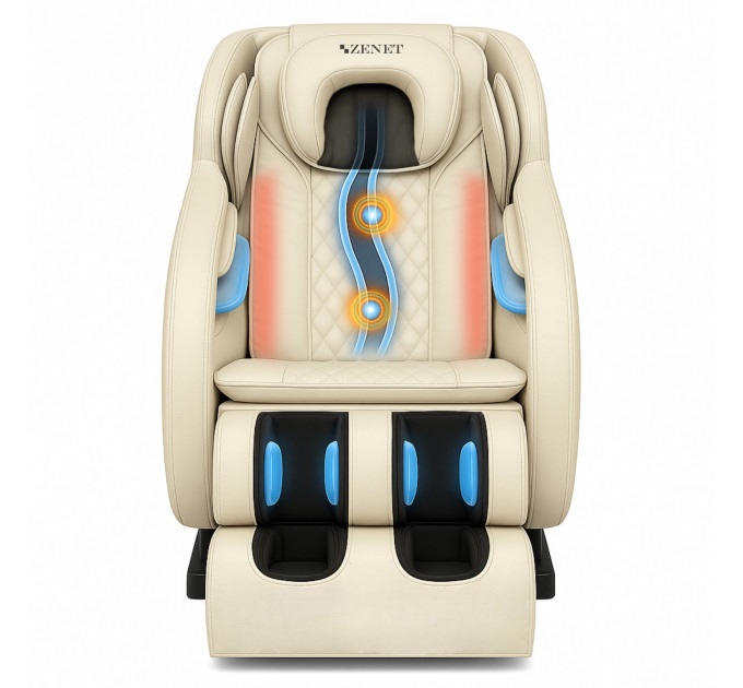 Massagesessel Zenet Zet-1288 mit Wärmefunktion | Beiger Massagesessel für Zuhause und Büro