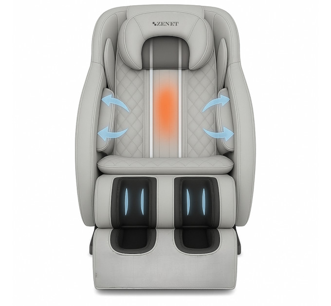 Zenet Zet-1288 Massagesessel Grau mit Schwerelosigkeit und Wärmefunktion