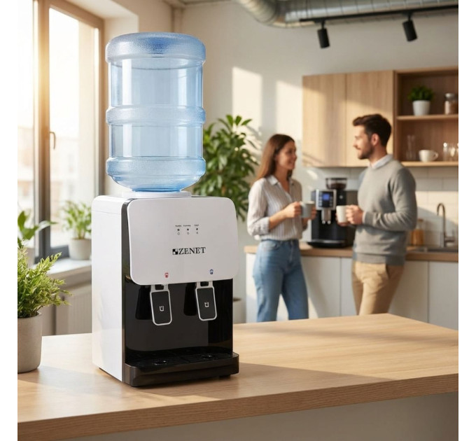 ZENET ZET-311 Tisch-Wasserspender für Heiß- und Kaltwasser mit 19–20-Liter-Gallonen