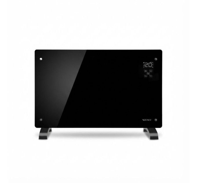 Zenet ZET-530 Glaskonvektor 2000W | Konvektor Heizung Heizkörper LED-Display & Timer | Elektroheizkörper Stand- oder Wand Heizung