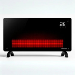 Zenet ZET-530 Glaskonvektor 2000W | Konvektor Heizung Heizkörper LED-Display & Timer | Elektroheizkörper Stand- oder Wand Heizung