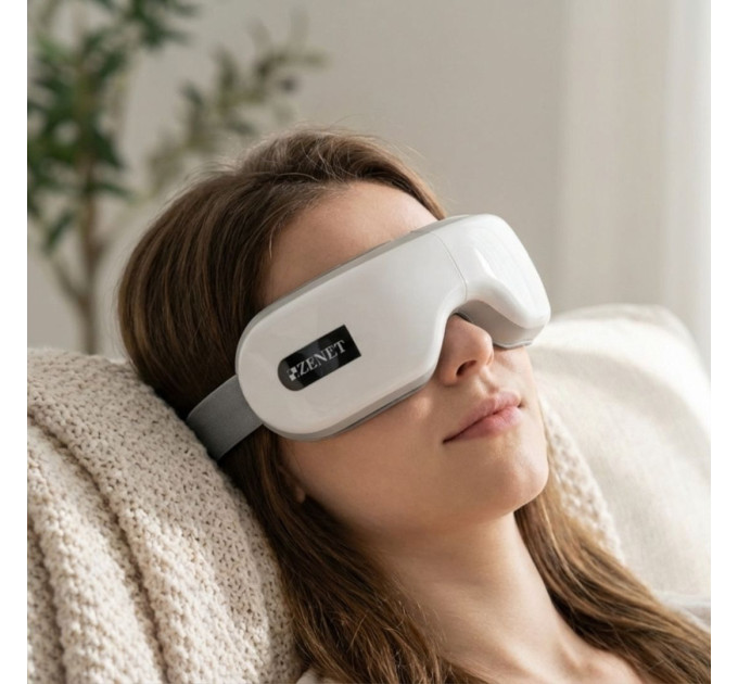 Appareil de massage yeux Zenet ZET-701 | Masseur réglable au cadre pliable, chaleur, vibration et compression