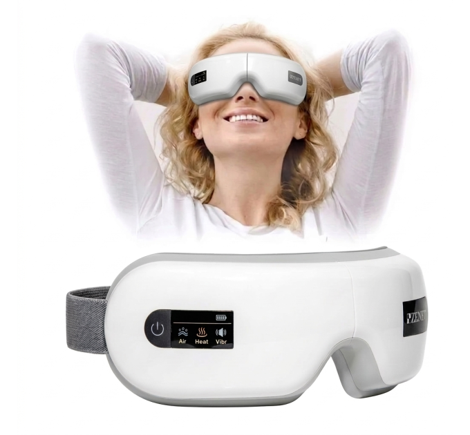 Appareil de massage yeux Zenet ZET-701 | Masseur réglable au cadre pliable, chaleur, vibration et compression