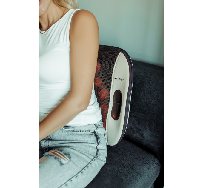 Shiatsu Massagekissen mit Wärmefunktion für Rücken und Schultern – Zenet ZET-728