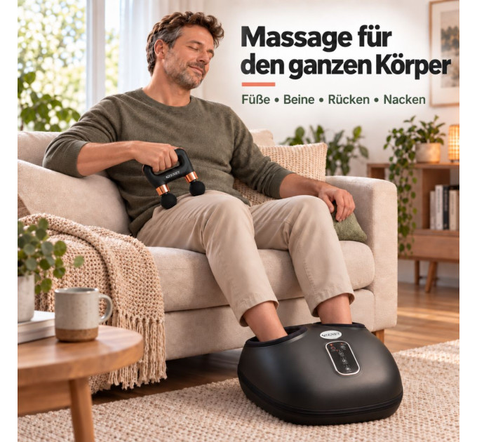 ZENET Massage-Set ZET-761 + ZET-704 – Shiatsu-Fußmassagegerät & Mini-Massagepistole mit 30 % Rabatt