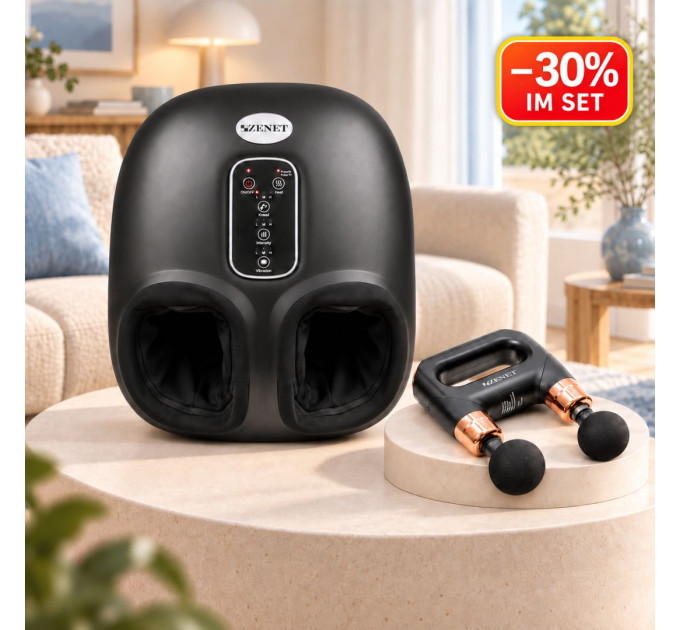 ZENET Massage-Set ZET-761 + ZET-704 – Shiatsu-Fußmassagegerät & Mini-Massagepistole mit 30 % Rabatt