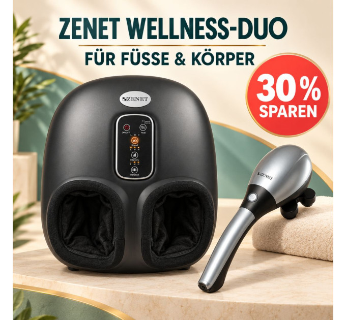 ZENET Wellness-Duo ZET-761 + ZET-716 – Massage für Füße und Körper