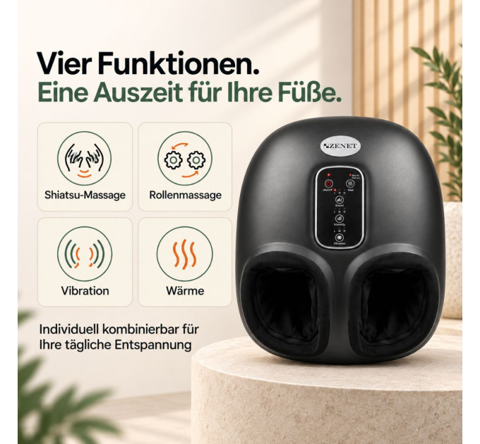 ZENET Massage-Set ZET-761 + ZET-704 – Shiatsu-Fußmassagegerät & Mini-Massagepistole mit 30 % Rabatt
