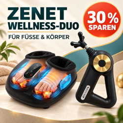 ZENET Wellness-Duo ZET-761 + ZET-705 – Shiatsu-Fußmassagegerät & kraftvolles Klopf-Massagegerät für den ganzen Körper | 30 % sparen
