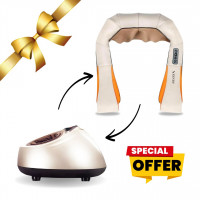 ANGEBOT Fußmassagegerät 762 + Shiatsu Nacken- und Schultermassagegerät ZENET 757