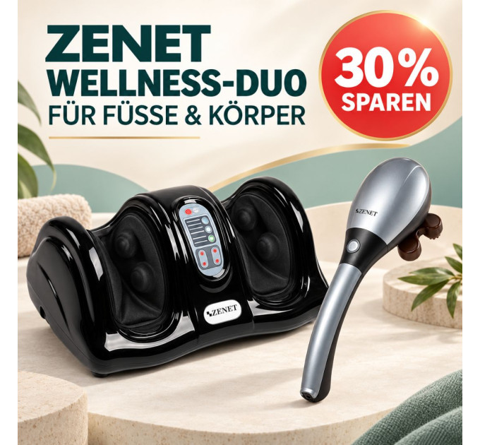 ZENET Wellness-Duo ZET-763 + ZET-716 – Massage für Füße und Körper
