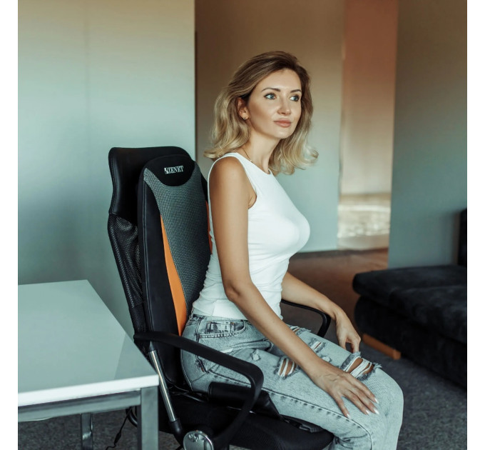 Zenet ZET-824 – Housse de Siège de Massage Shiatsu avec Chaleur pour un Dos Détendu et une Colonne en Bonne Santé