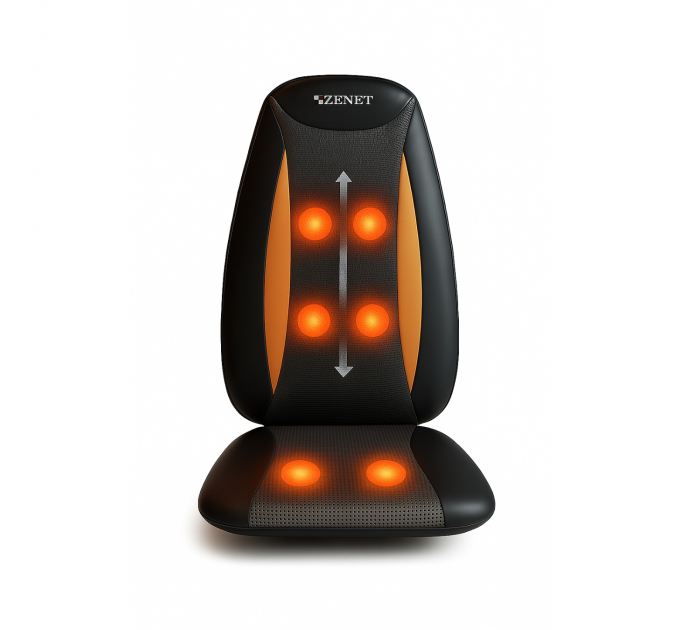 Zenet ZET-824 – Housse de Siège de Massage Shiatsu avec Chaleur pour un Dos Détendu et une Colonne en Bonne Santé