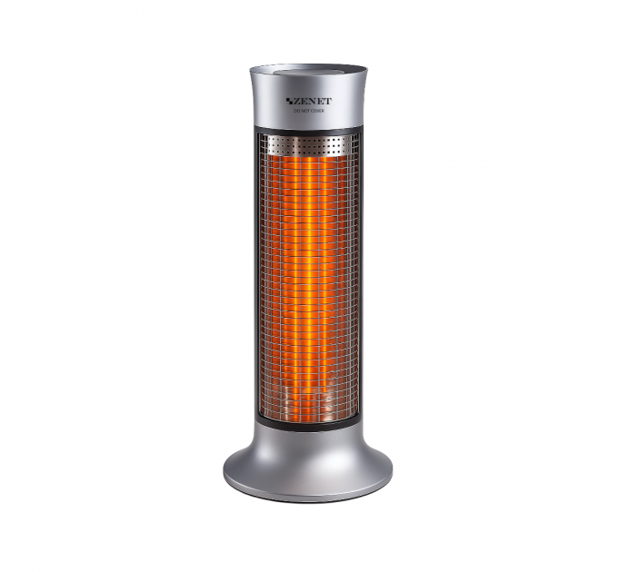 Infrarot-Heizstrahler ZENET ZET-516, silber, 1000W | Energieeffiziente und sichere Heizung mit IP24-Schutz