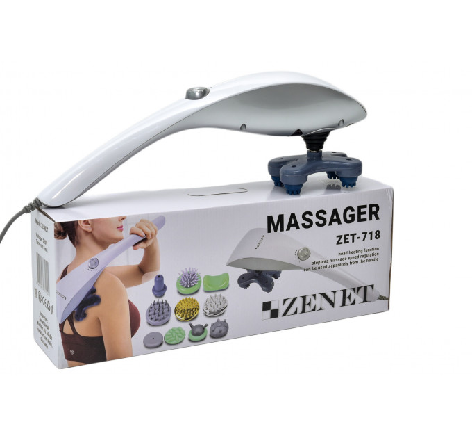 Zenet Zet-718 Elektrische Handmassagegerät mit 10 austauschbaren Köpfen